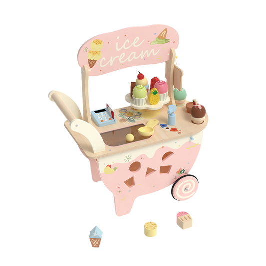 Classic World Ice Cream Cart - Wooden Walker & Pretend Play Set