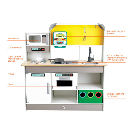 Hape Deluxe Kitchen Playset with Fan Fryer