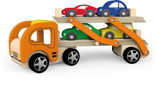 Viga Wooden Car Carrier with Four Cars