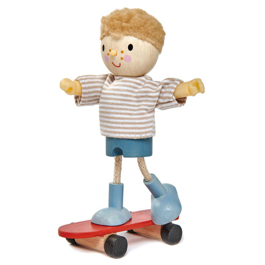 Tender Leaf Toys Edward & his Skateboard (wooden) with Flexible Limbs