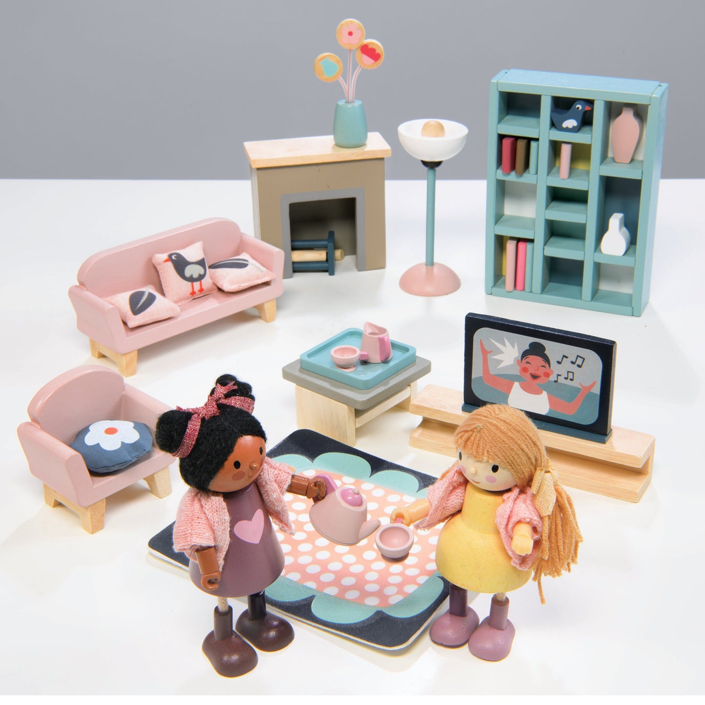 Tender Leaf Toys Wooden sitting room furniture set