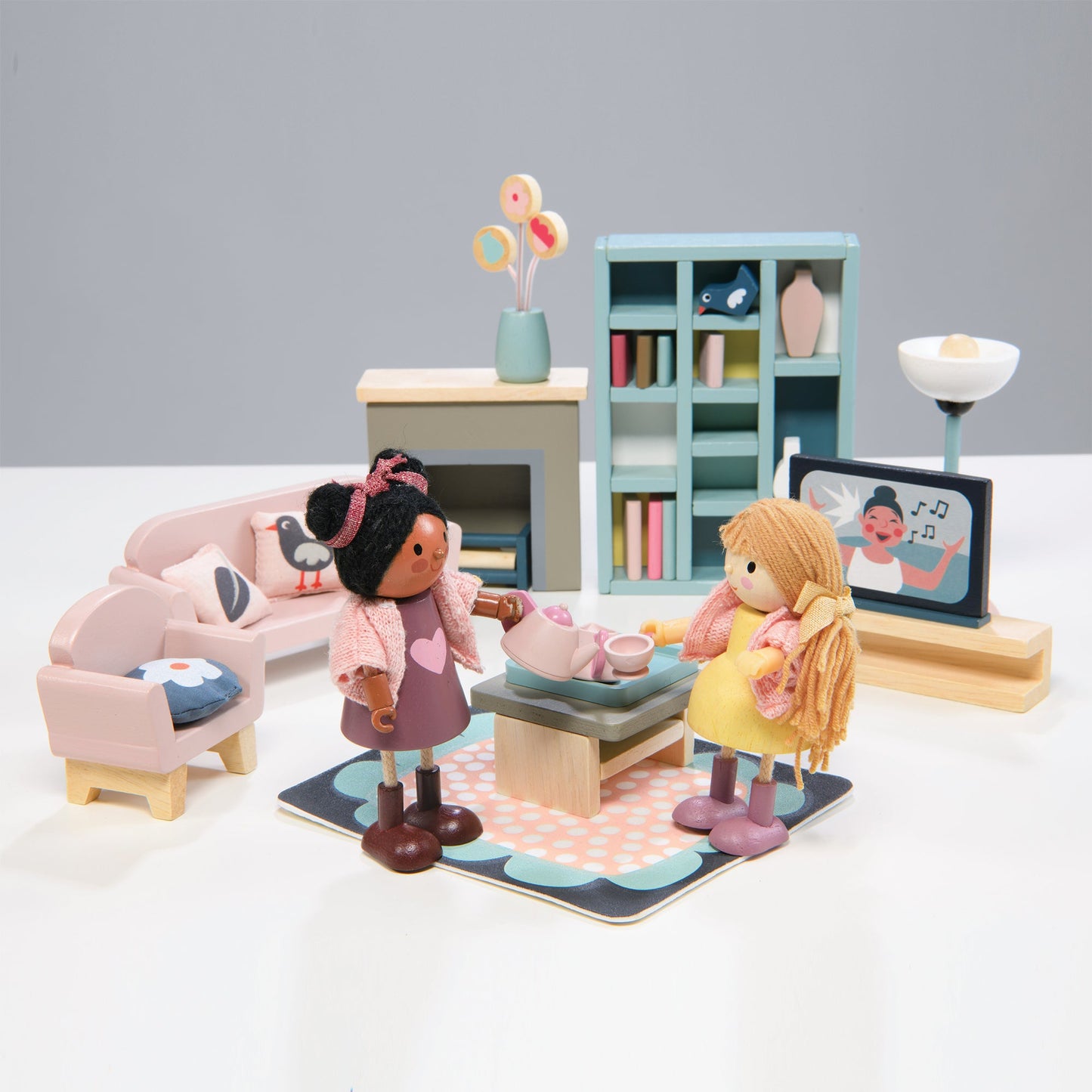 Tender Leaf Toys Wooden sitting room furniture set