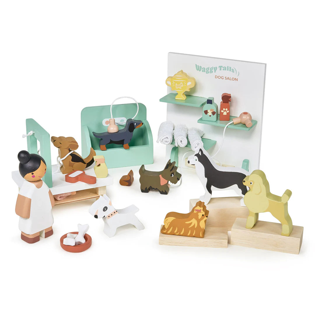 Tender Leaf Toys Wooden Waggy Tails Dog Salon