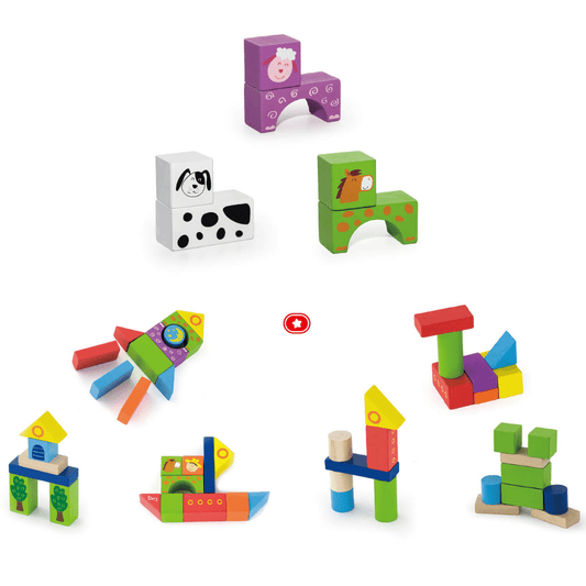 Viga Wooden Farm Blocks 50pc