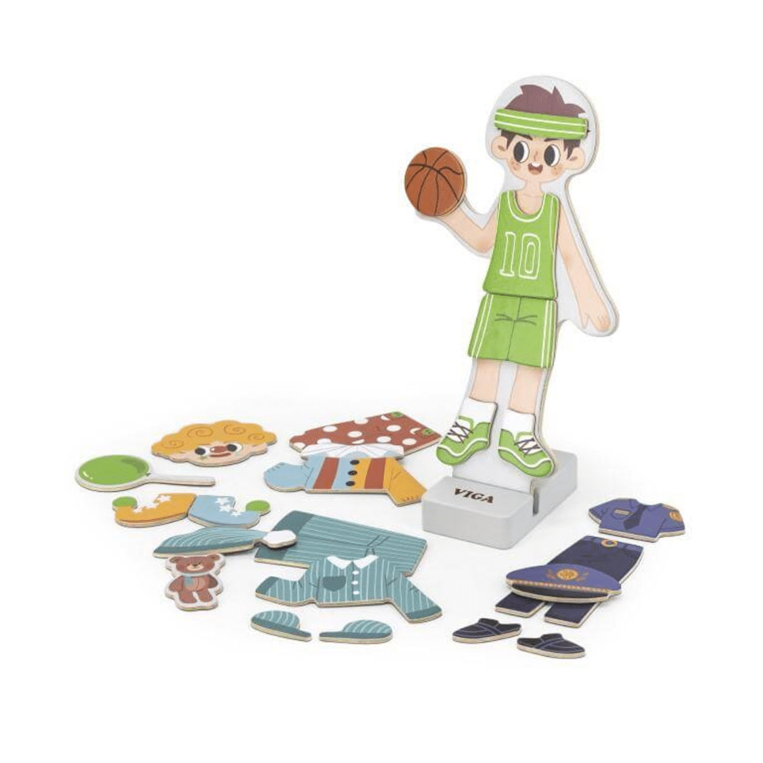 Viga Wooden Magnetic Dress Up Boy