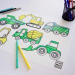 Funny Mat Large – Construction Trucks