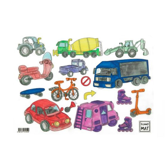 Funny Mat Small - Vehicles
