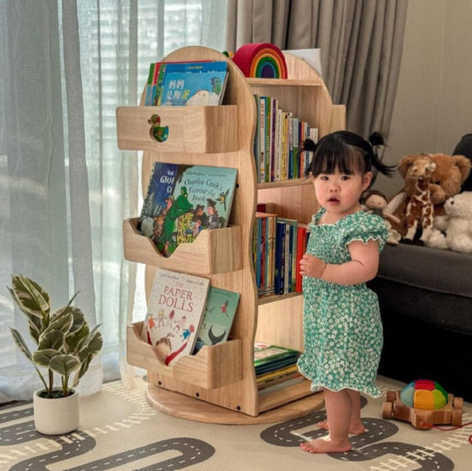 My Duckling BINDI Revolving Solid Wood Bookcase