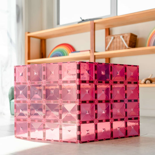 Connetix Tiles 2 Piece Base Plate Pack - Pink & Berry