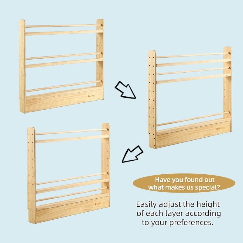 My Duckling NALA Adjustable Solid Wood Bookshelf – 3 Tier