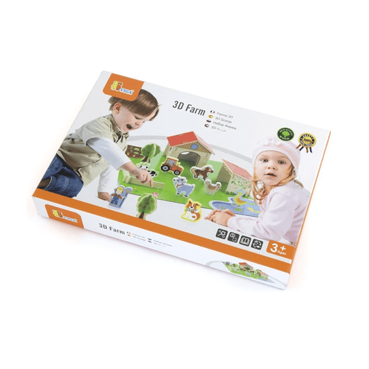 Viga Wooden 3D Farm Playset