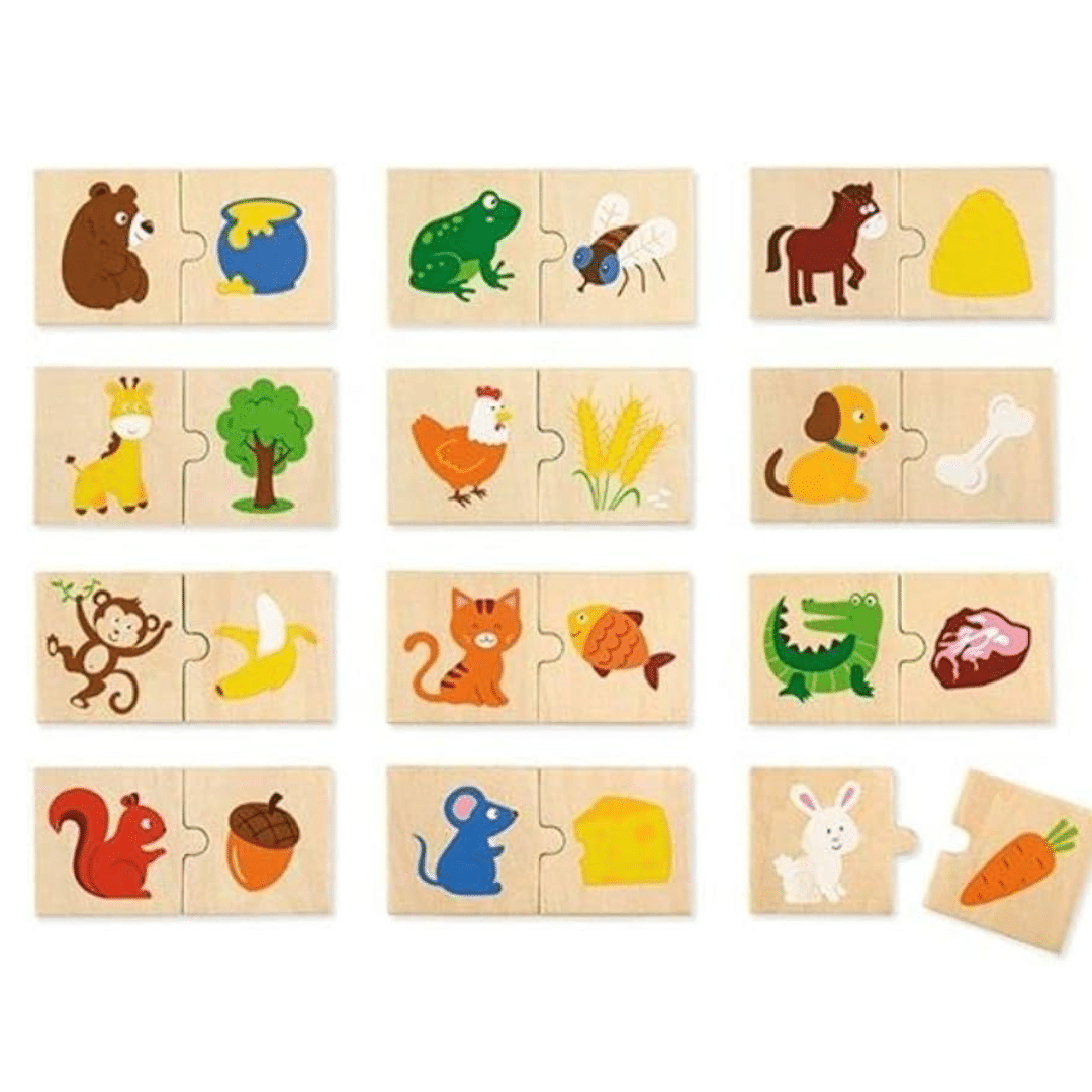 Viga Wooden Animal Feeding Puzzle Set