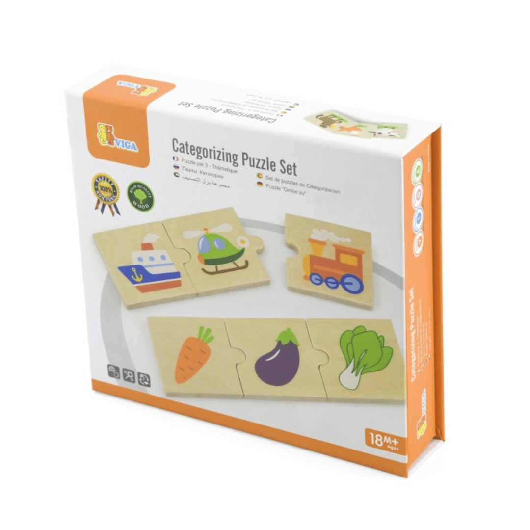 Viga Wooden Categorising Puzzle Set