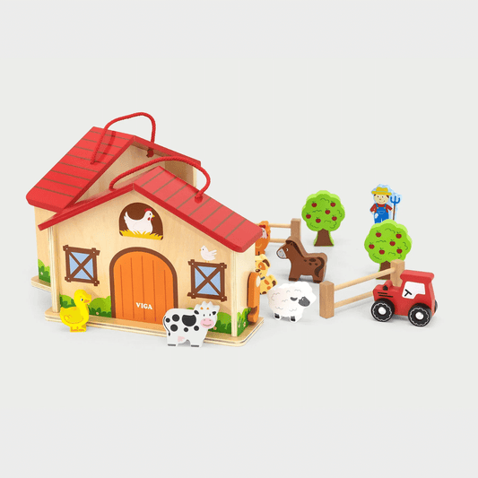 Viga Wooden Farm Barn Playset