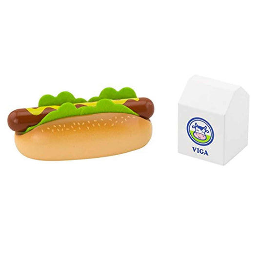 Viga Wooden Hot Dog and Milk Playset
