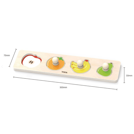Viga Wooden Fruits Knob Puzzle (4pc)