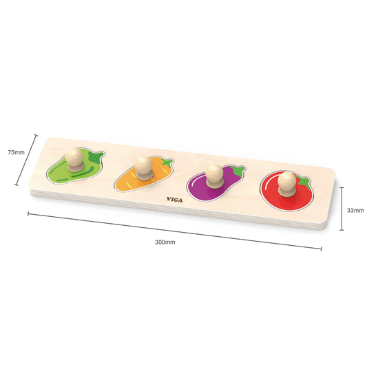 Viga Wooden Vegetables Knob Puzzle (4pc)