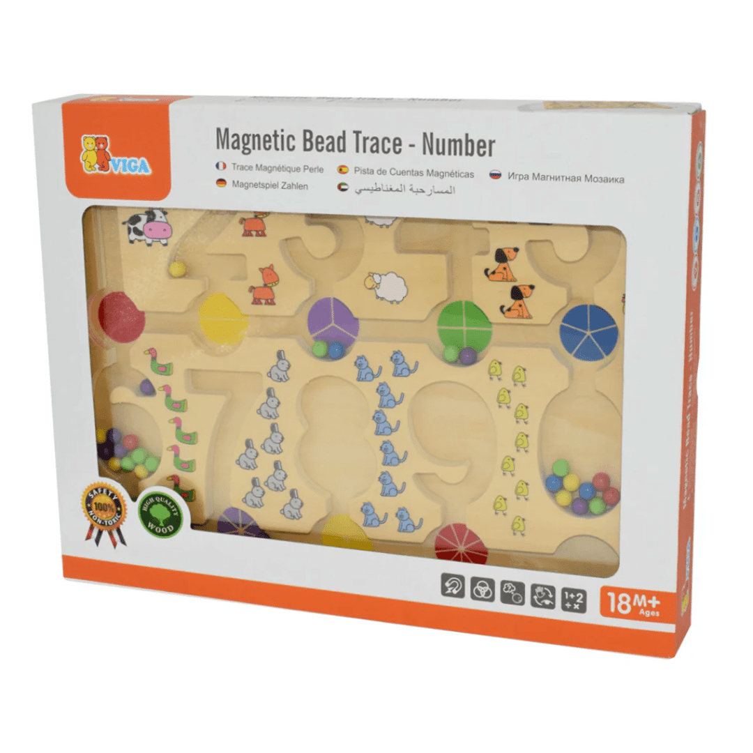 Viga Wooden Magnetic Bead Trace Numbers