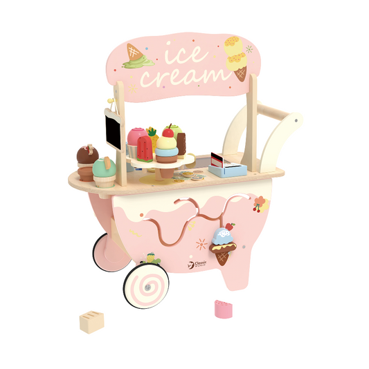 Classic World Ice Cream Cart - Wooden Walker & Pretend Play Set