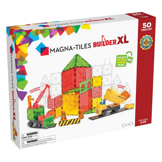 Magna-Tiles Builder XL 50-Piece Magnetic Construction Set
