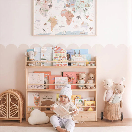 My Duckling NALA Adjustable Solid Wood Bookshelf – 3 Tier