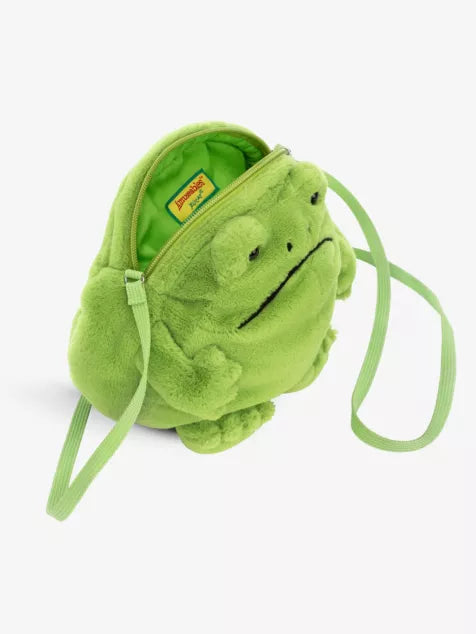 Jellycat Ricky Rain Frog-Shaped Woven Shoulder Bag