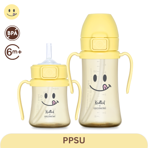 Grosmimi Smile PPSU Straw Cup 200ml (Lemon Sugar)