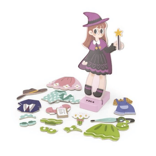 Viga Wooden Magnetic Dress Up Girl