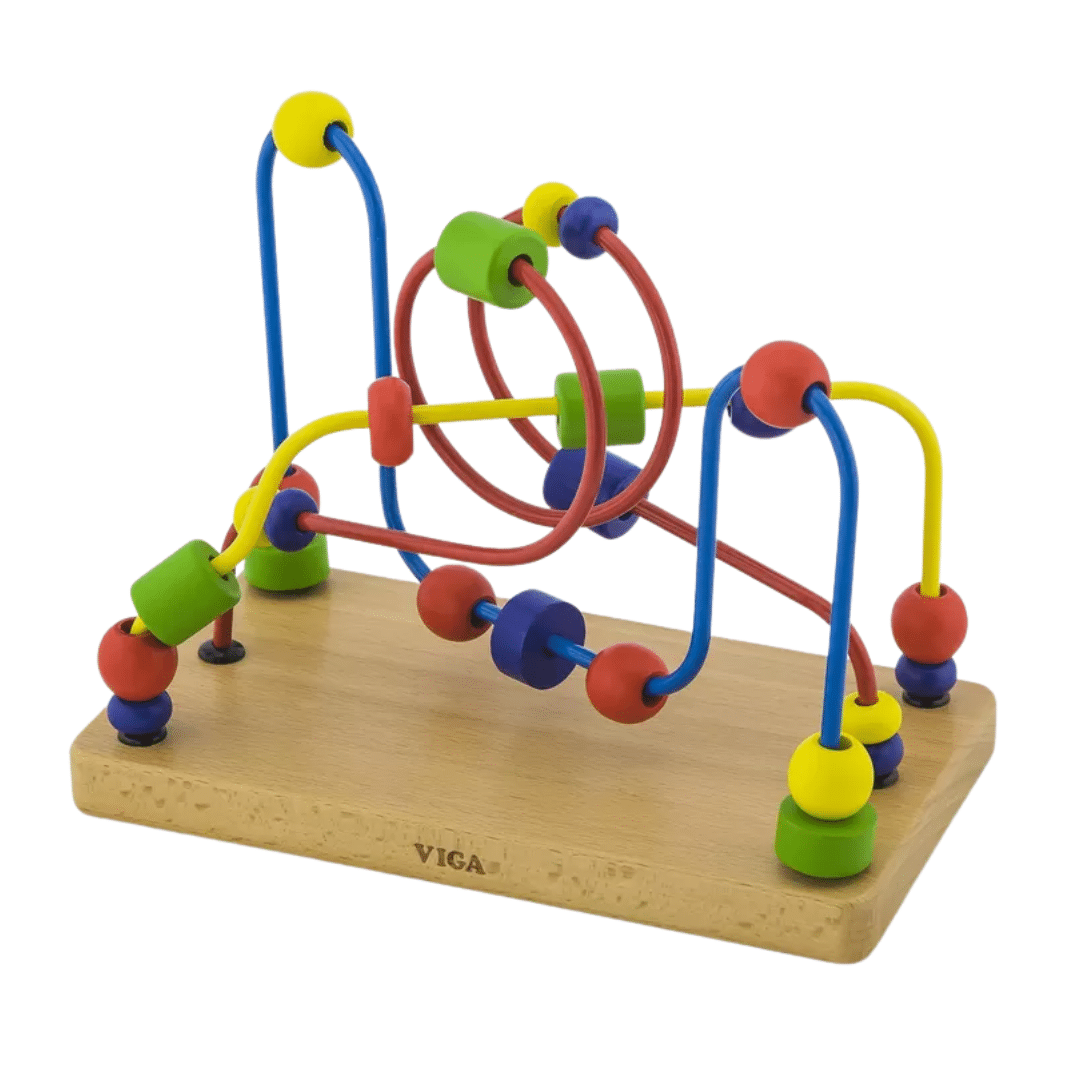 Magic Wire Toy Viga Wooden Wire Bead Maze – Classic Educational Toy for Toddlers ...