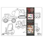 Funny Mat Large – Construction Trucks