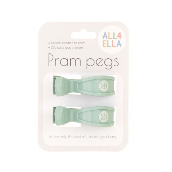 All4Ella Pram Peg 2pk - Sage
