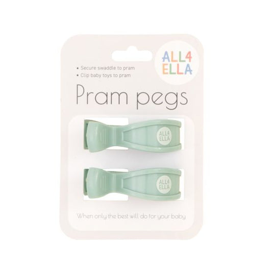 All4Ella Pram Peg 2pk - Sage