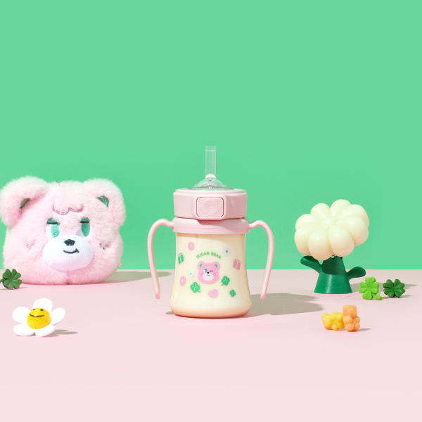 Grosmimi Sugar Bear PPSU Straw Cup 200ml (Strawberry)