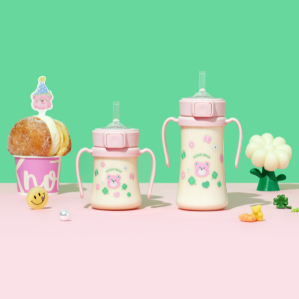 Grosmimi Sugar Bear PPSU Straw Cup 300ml (Strawberry)