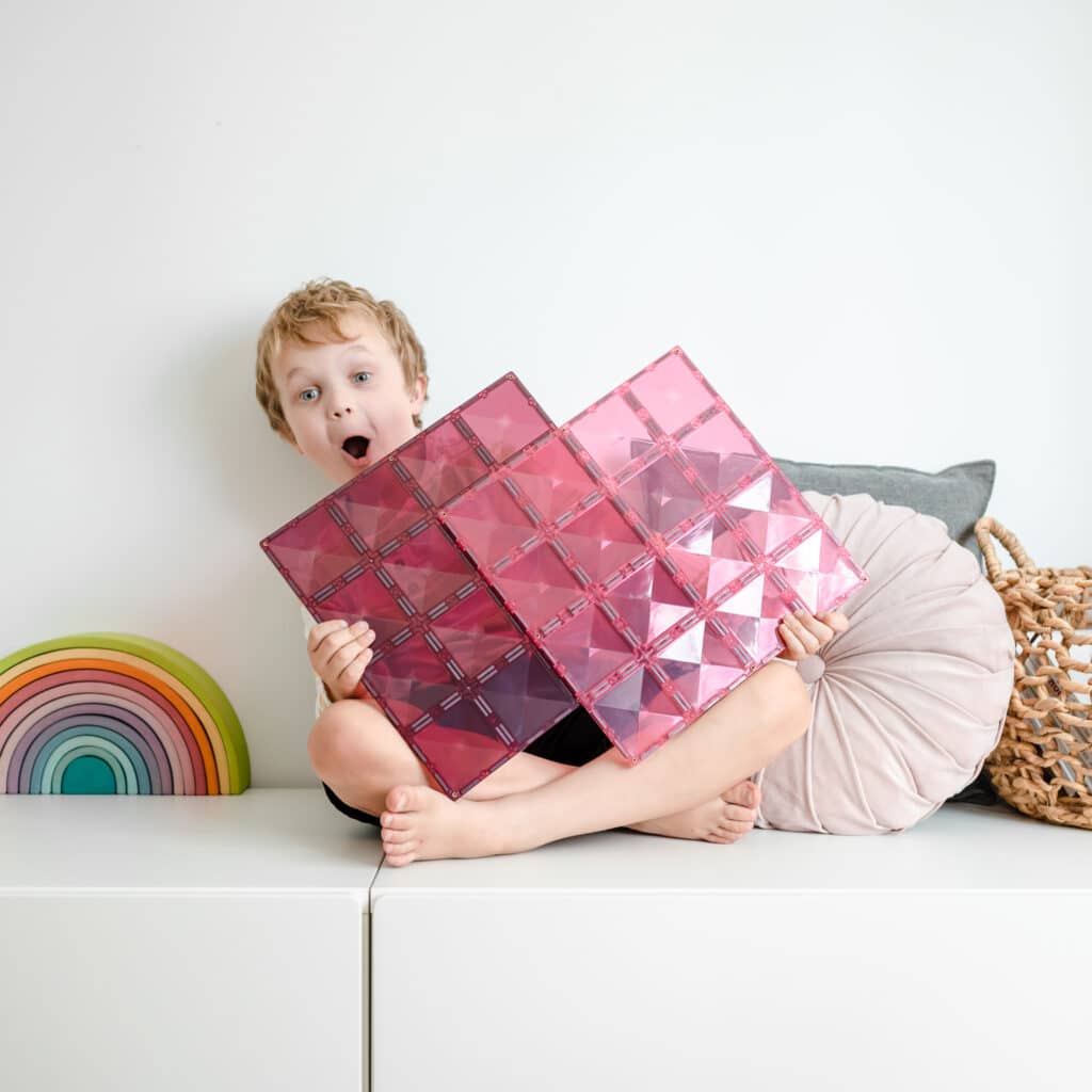 Connetix Tiles 2 Piece Base Plate Pack - Pink & Berry