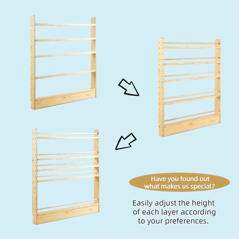 My Duckling NALA Adjustable Solid Wood Bookshelf – 5 Tier