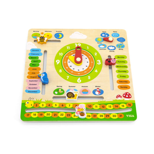 Viga Wooden Calendar Weather Season Time Board