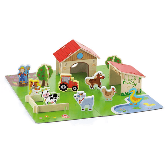 Viga Wooden 3D Farm Playset