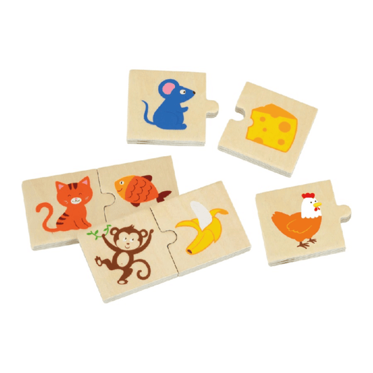Viga Wooden Animal Feeding Puzzle Set