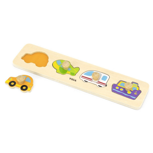 Viga Wooden Transportation Knob Puzzle (4pc)