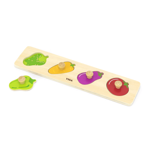 Viga Wooden Vegetables Knob Puzzle (4pc)