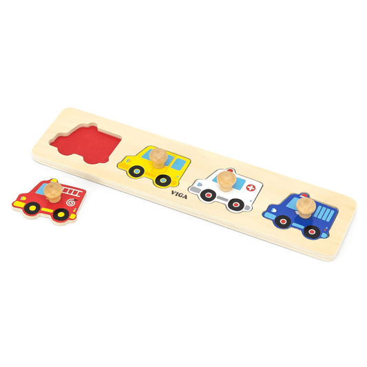 Viga Wooden Vehicles Knob Puzzle (4pc)