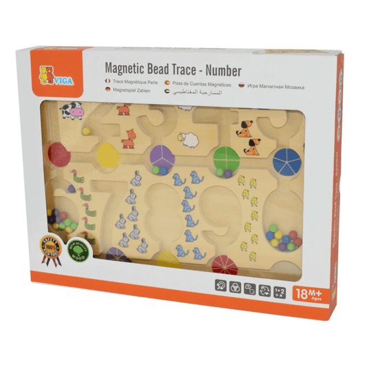 Viga Wooden Magnetic Bead Trace Numbers