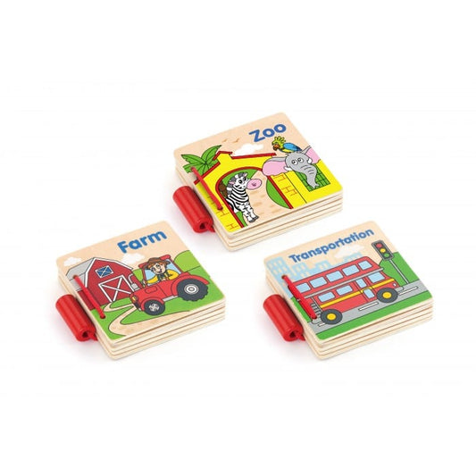 Viga Wooden My First Books – Zoo / Transport / Farm