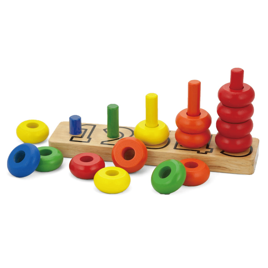 wooden sorting game viga, stacking rings polarb Images... Viga Wooden Stacking Rings – Colour & Number Sorting Toy for Toddlers ...